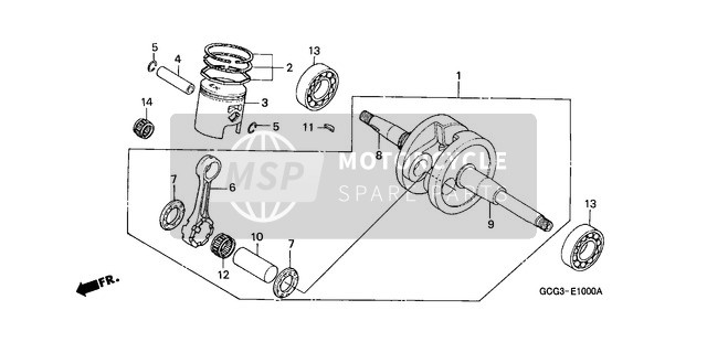 Honda SGX50S 2001 Vilebrequin/Piston pour un 2001 Honda SGX50S